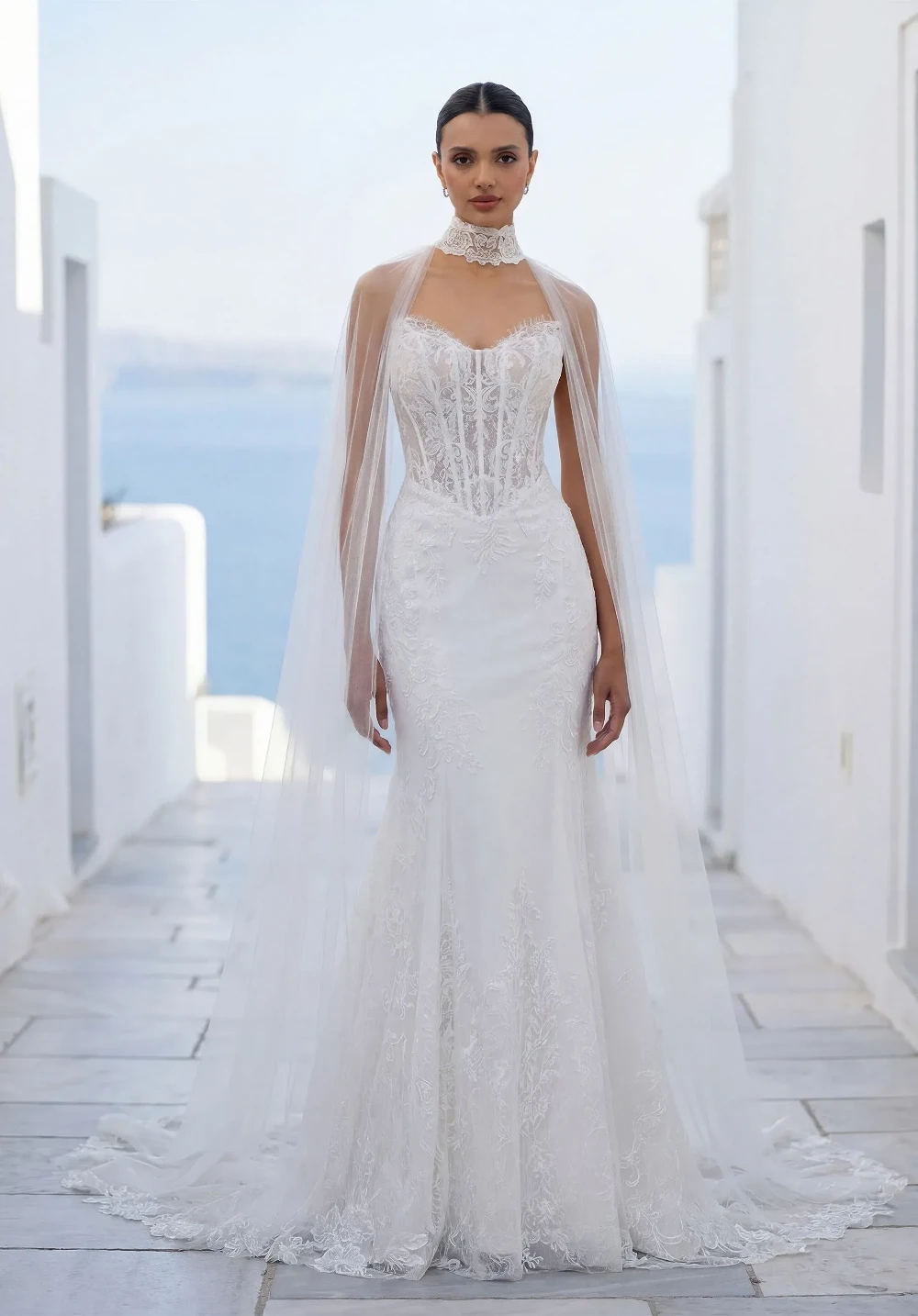 Photo of the model wearing a Bridal gown