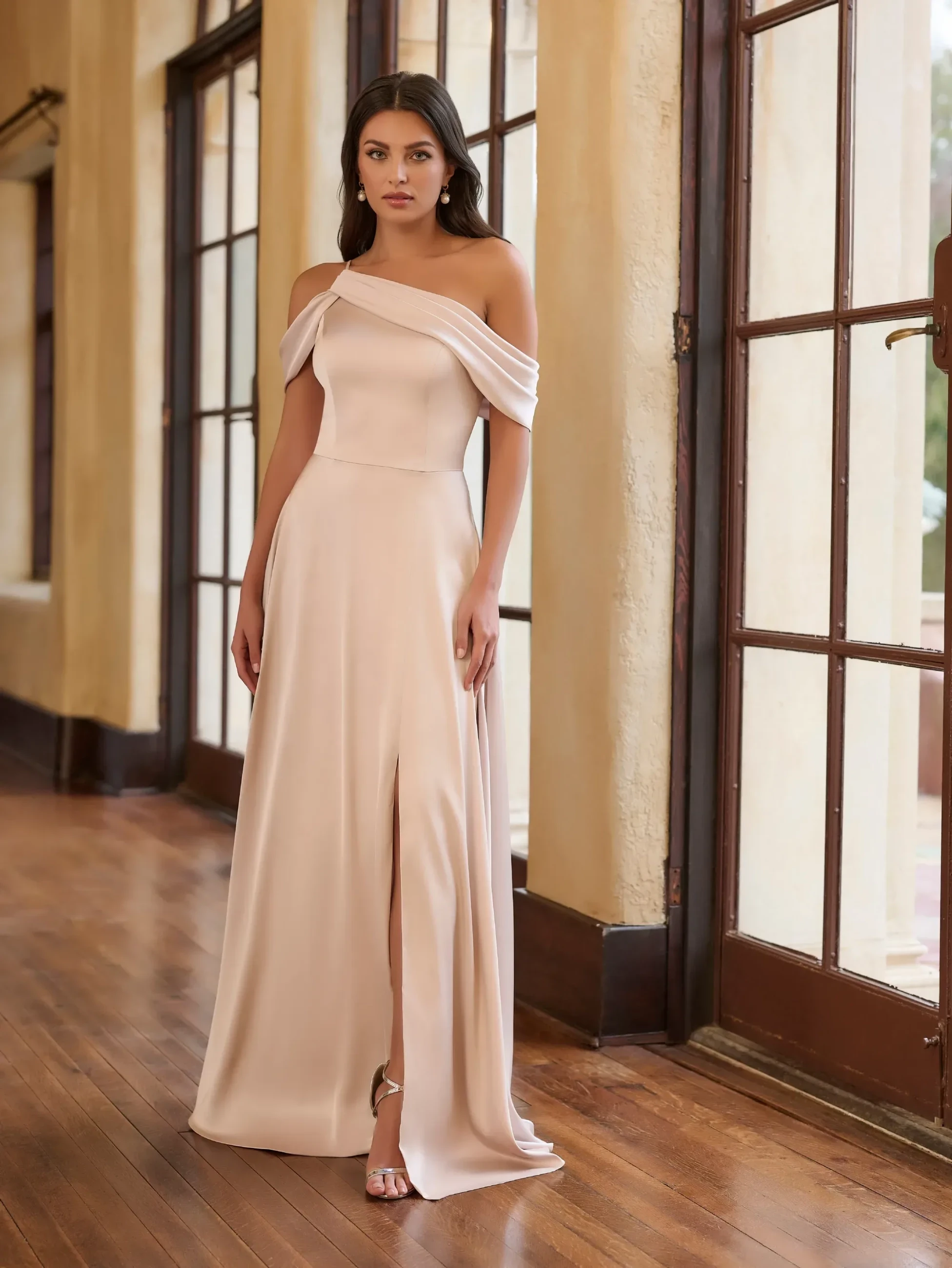 Photo of the model wearing a Bridesmaids gown